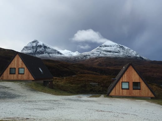 Kylesku Lodges with Quinag in the background